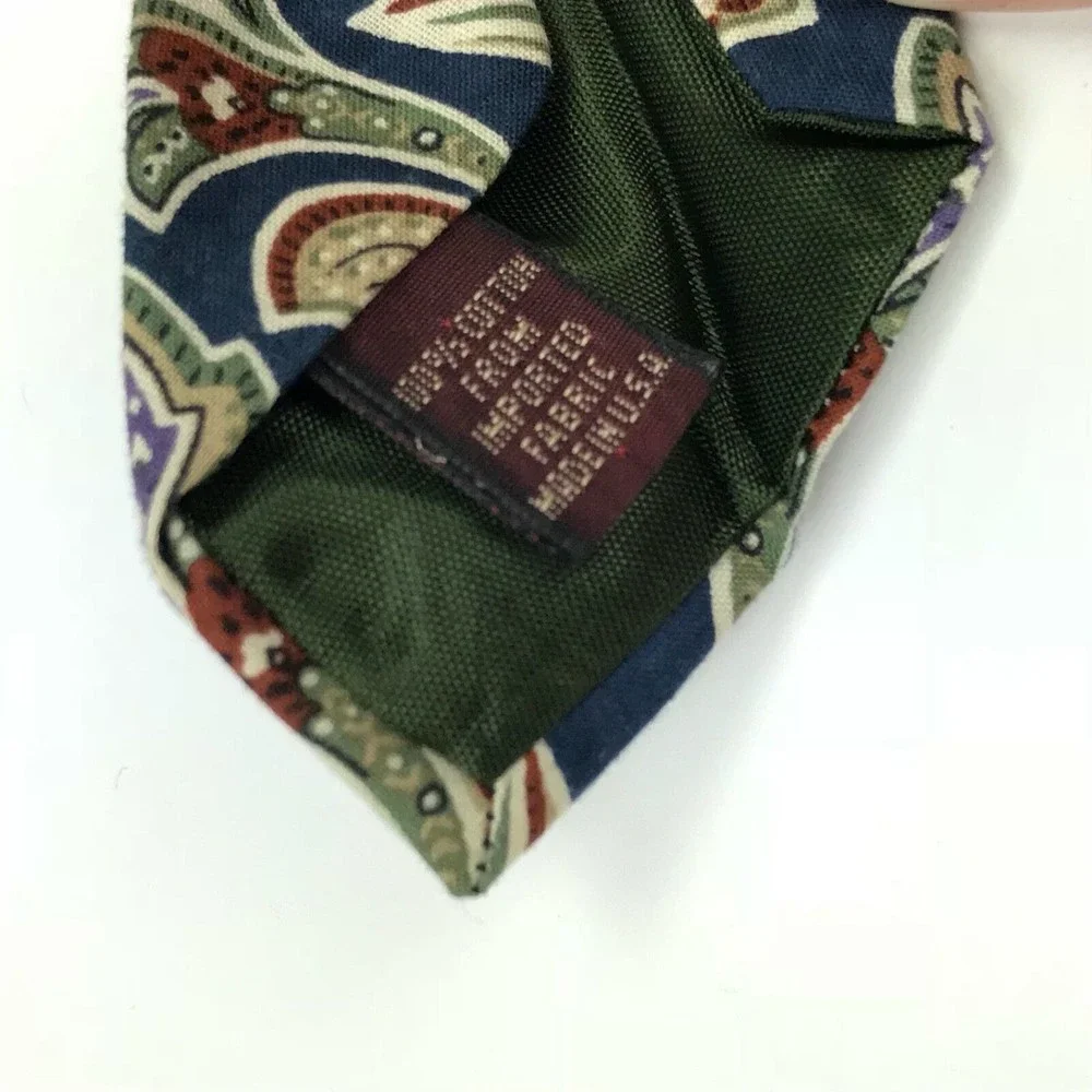 CHAPS RALPH LAUREN Vintage VTG Navy Red Green Purple Paisley Rare Necktie Tie